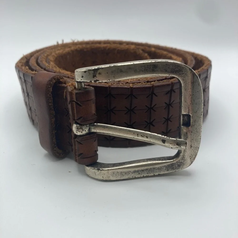 Johnston &‎ Murphy Men's Leather Belt 40 Brown Casual Classic Made in Italy